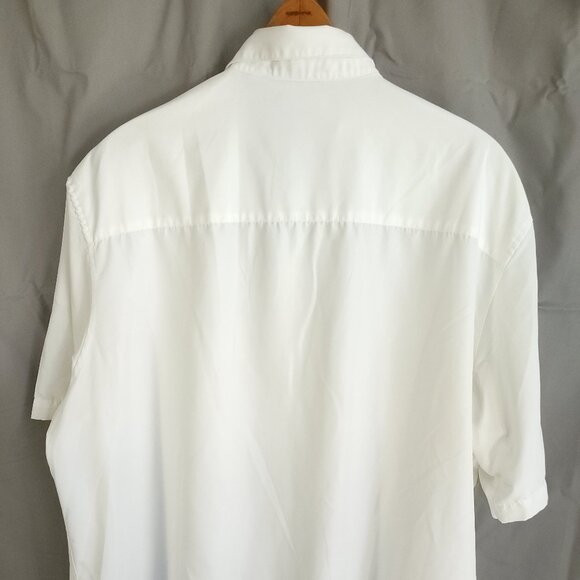 Cafe Luna Shirt Men's 2XL Short Sleeve Button Front White Embroidered - Picture 7 of 14